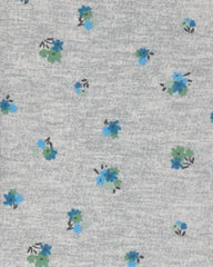 Girls Floral Short-Sleeve Dress - Grey