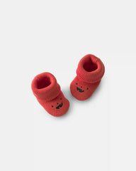 Baby Halloween Pumpkin Booties - Orange