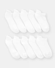 Kid 10-Pack No Show Socks - White