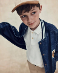 Boys Varsity Denim Jacket - Medium Wash
