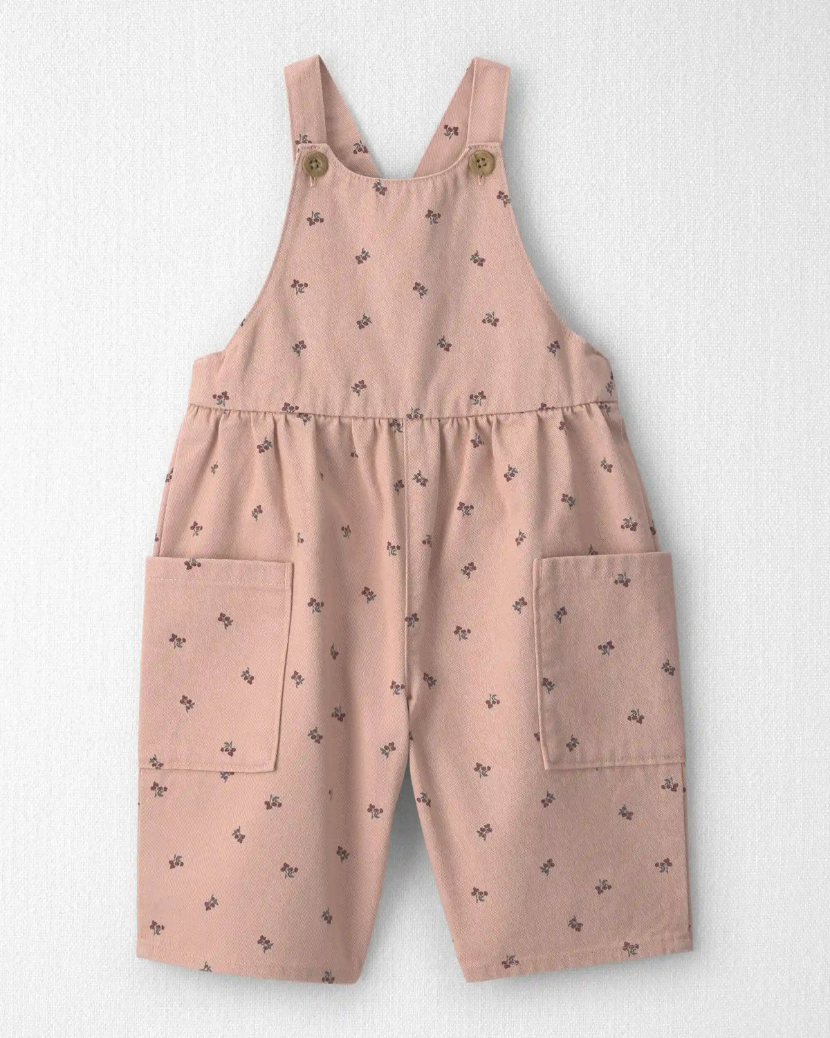 Baby Girl Organic Cotton Twill Wide Leg Overalls
