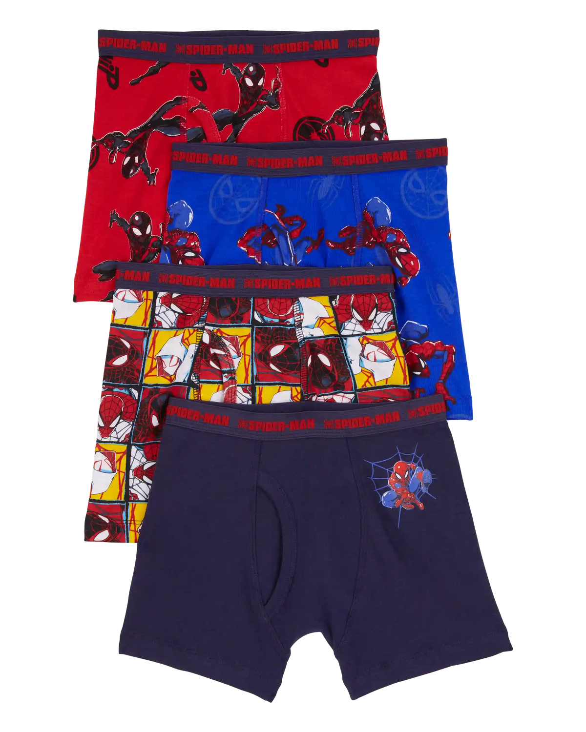 Kid 4-Pack Spider-Man Boxer Briefs Underwear