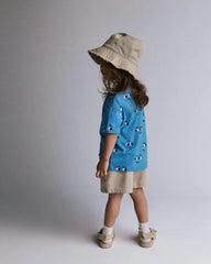 Toddler Otter Pocket Tee in Face Print - Blue